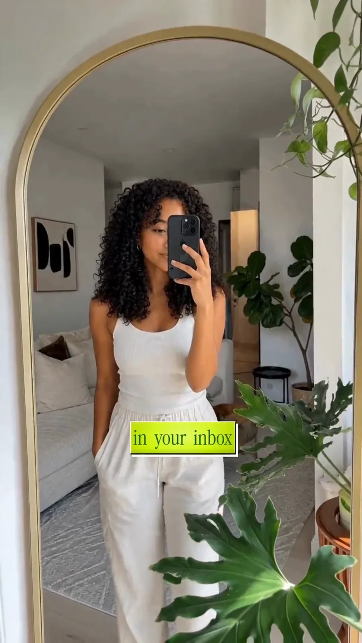 A mirror selfie ending a UGC video with the lime caption in your inbox