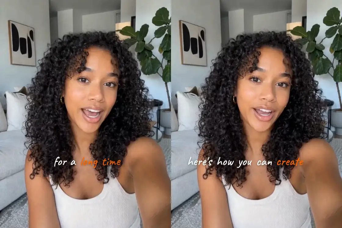 Two vlog frames with handwritten captions: for a long time, and here's how you can create